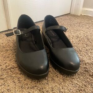 Anne Klein Black Mary Jane Shoes with Buckle